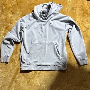 Reebok Gray Sweatshirt with Hood and Ribbed Cuffs